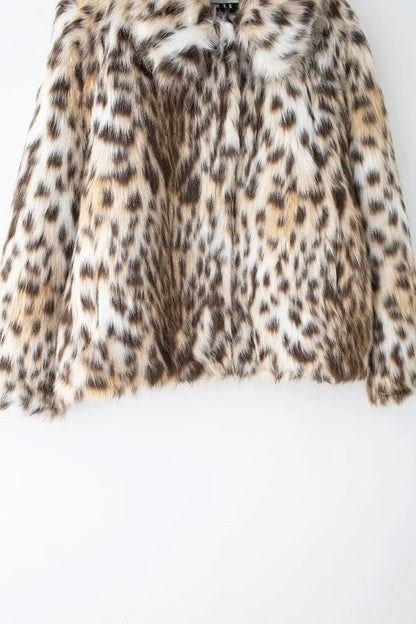 Lapel Luxe Leopard Faux Fur Coat