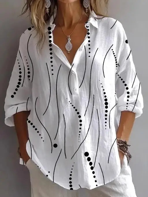 Bloom Verse Printed Lapel Top