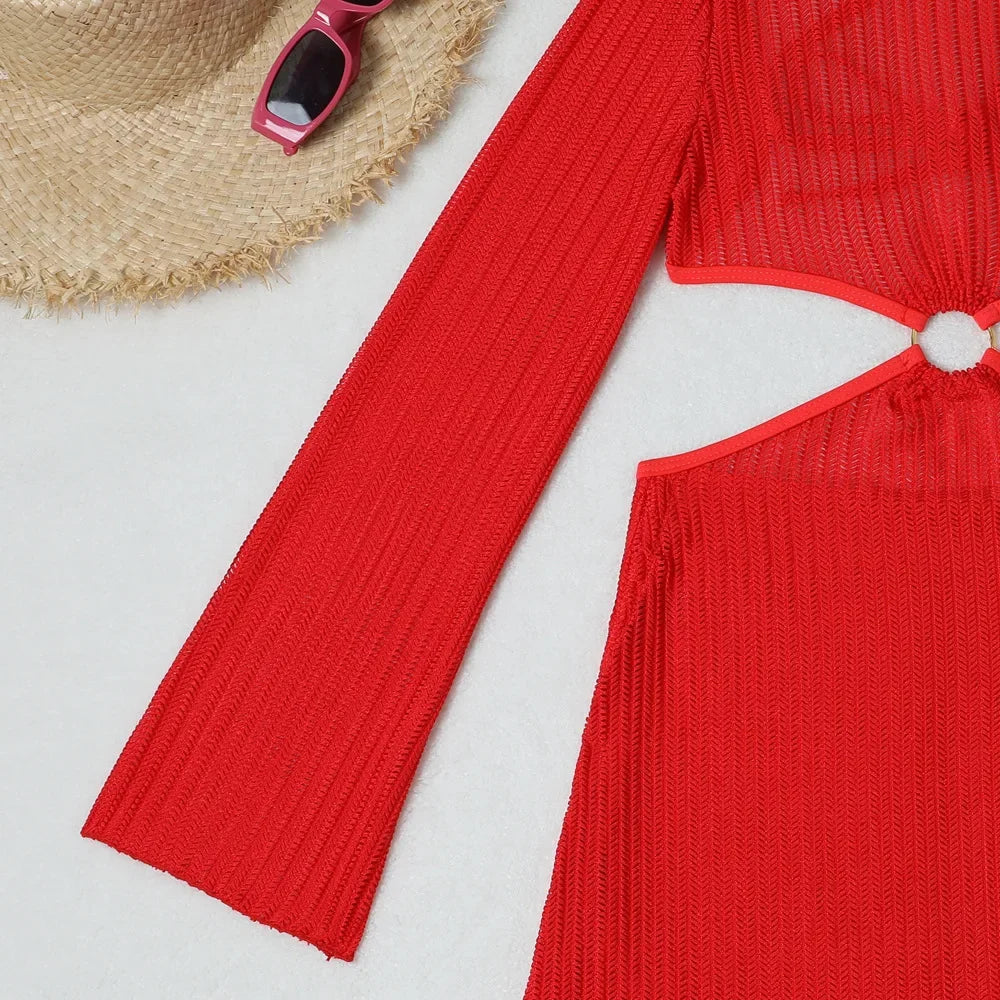 3-Piece Crochet Bikini & Cover-Up Set
