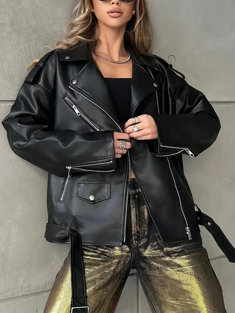 Retro PU Leather Motorcycle Jacket