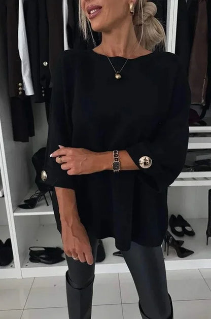 Mod Muse Buttoned Knit Pullover