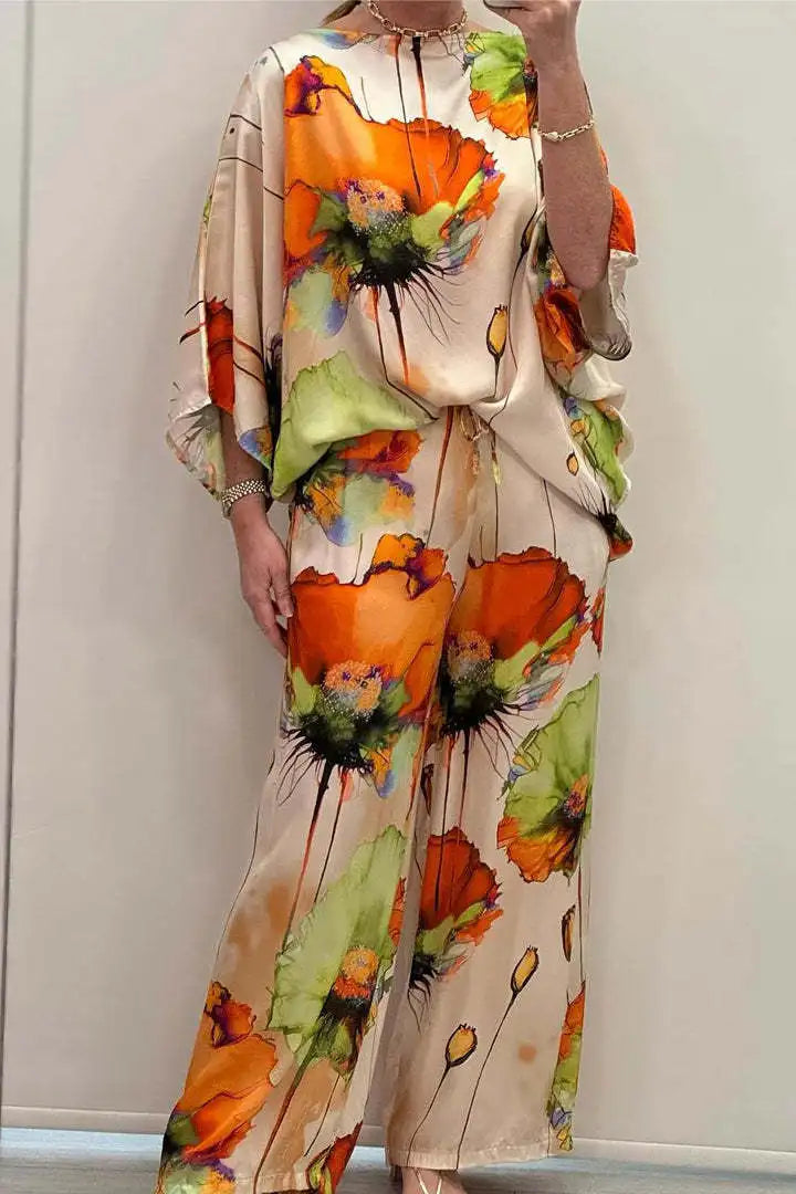 Elegant Satin Trousers Set