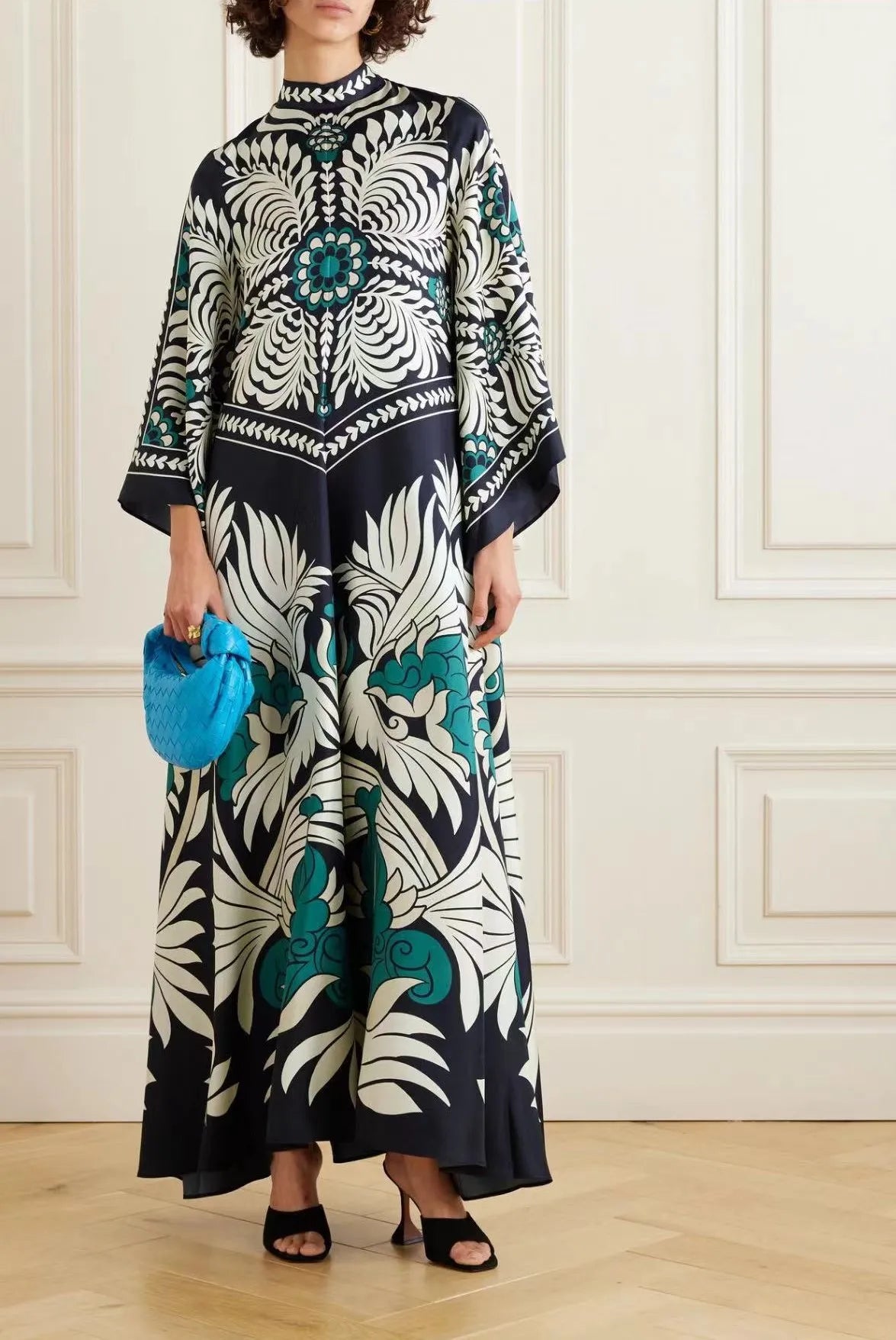 Vintage Muse Printed Maxi Dress