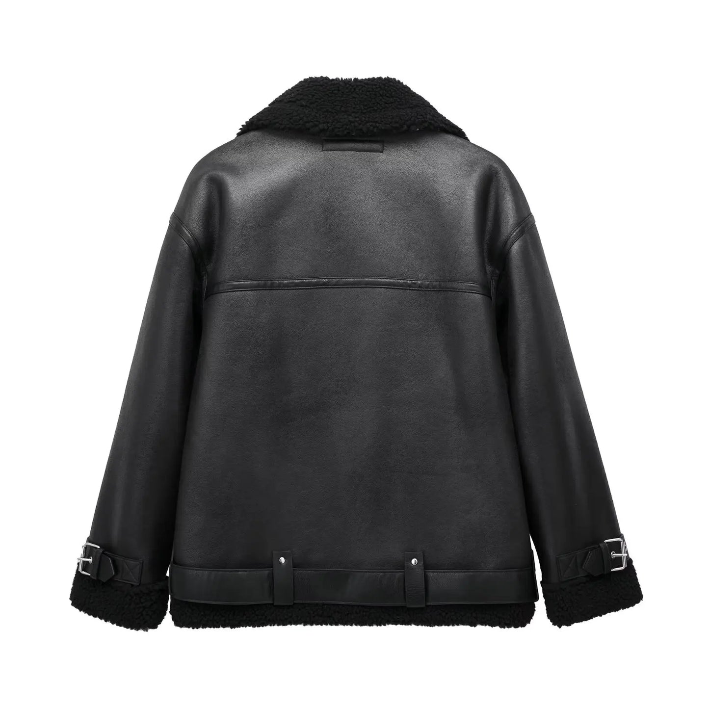 FurEdge Moto Style Faux Fur Jacket