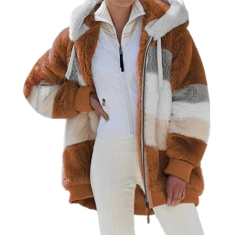 Oversized Plush Hooded Jacket