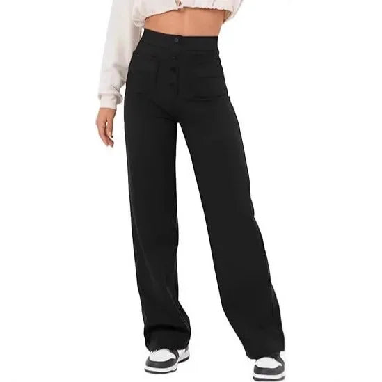 Buttoned Straight-Leg Cargo Pants