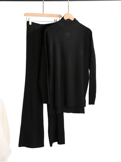 Knitted Turtleneck 2-Piece Tracksuit