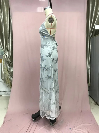 Starluxe Sequin Mesh Evening Gown