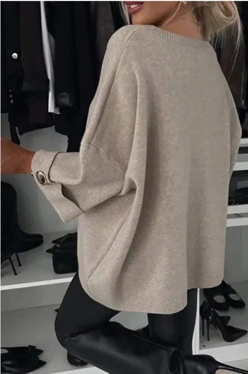 Mod Muse Buttoned Knit Pullover