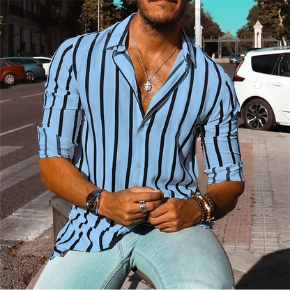 Striped Comfort Lapel Resort Shirt