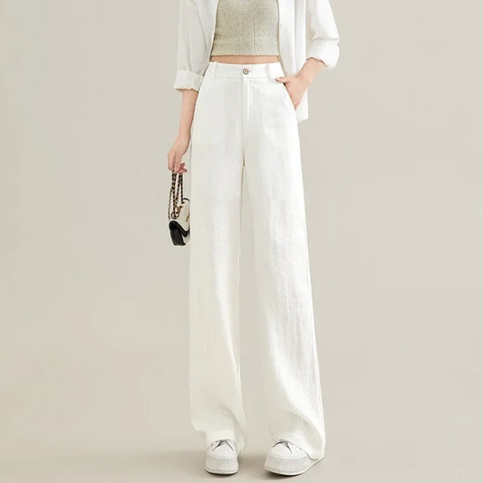 DriftEase High Waist Linen Pants