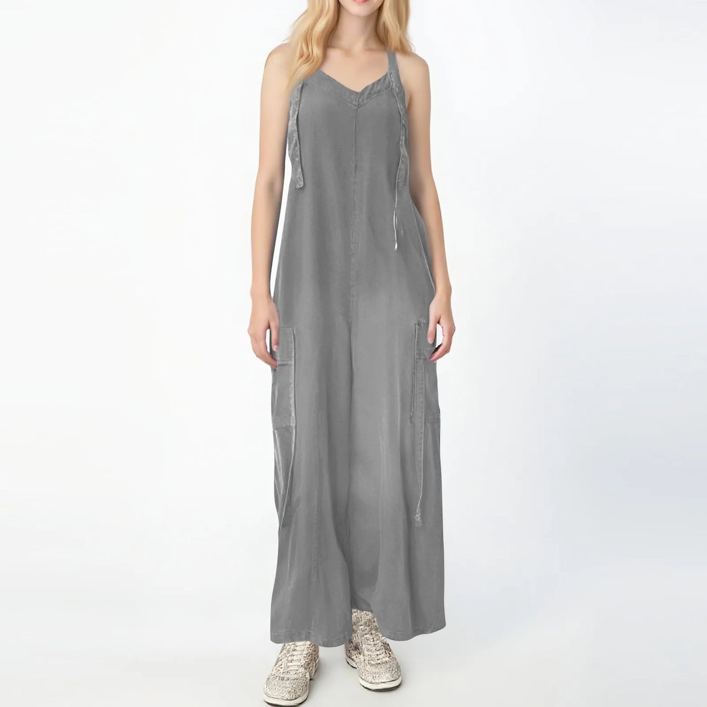 Effortless Charm V-Neck Jumpsuit
