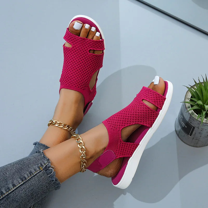 Crystal Mesh Flat Sandals
