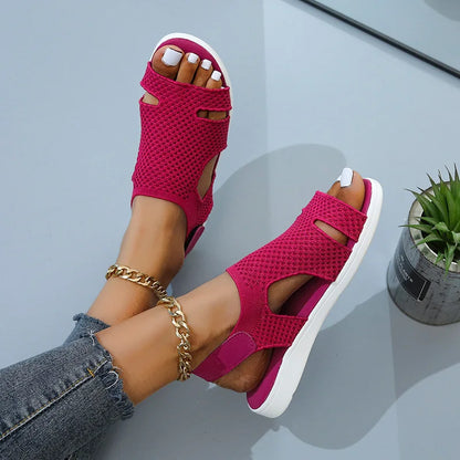 Crystal Mesh Flat Sandals