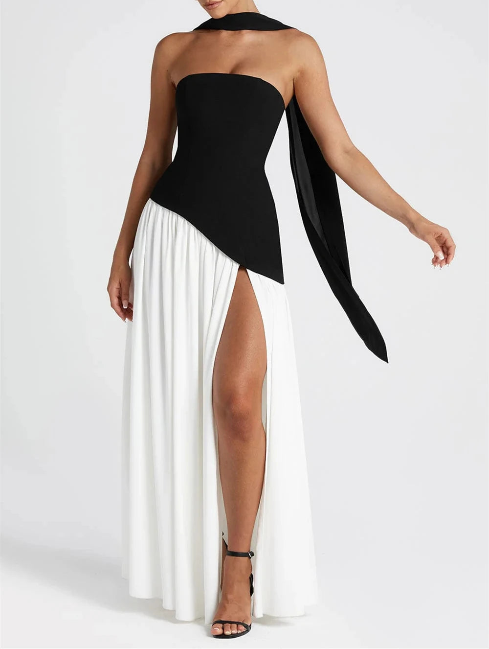 Midnight Charm Strapless Party Dress