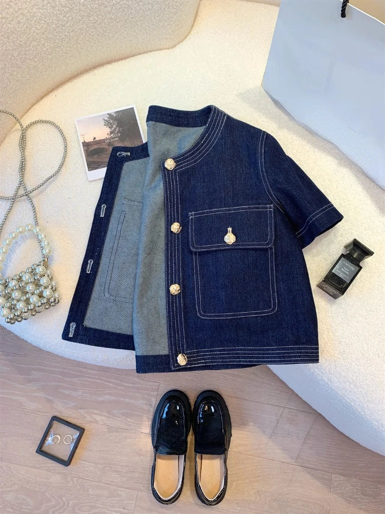 Cropped Denim Jean Jacket