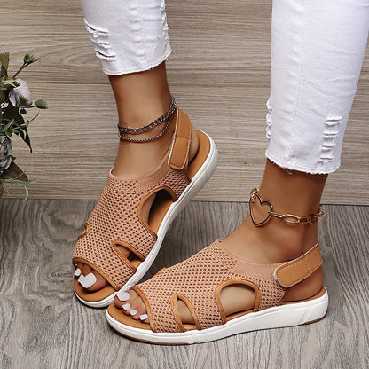 Crystal Mesh Flat Sandals