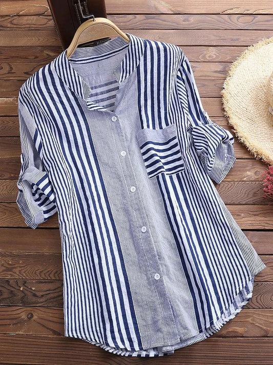 Breezy Stripes Cotton Linen Tunic