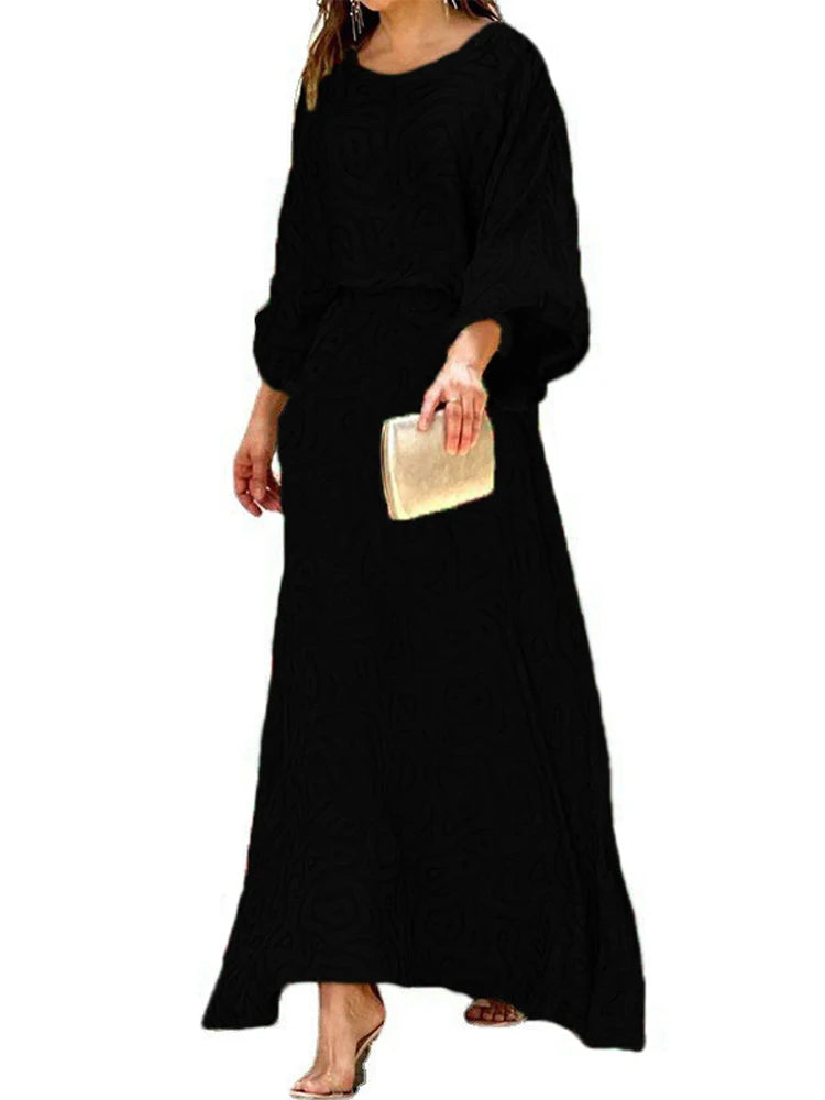 Effortless Elegance Long Sleeve Skirt Set