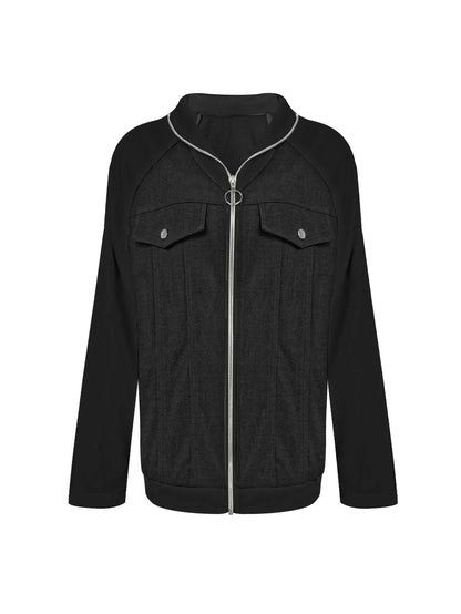 Women’s Color-Block Patchwork Denim Jacket
