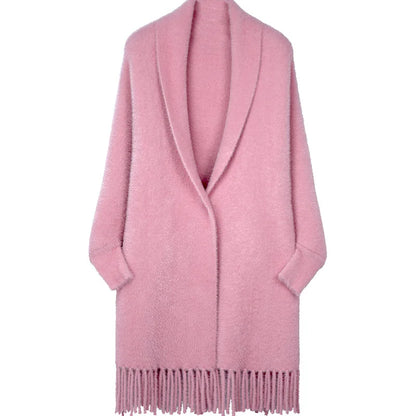 Plush Mink Knit Cardigan Cloak