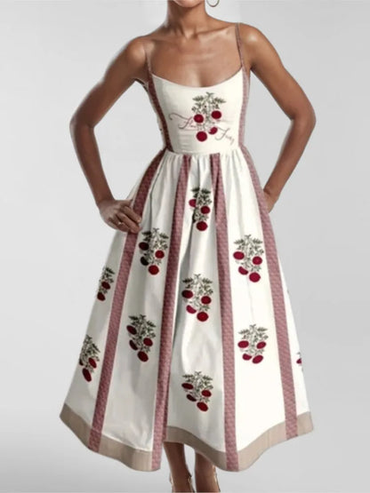 Fish & Shrimp Print Maxi Dress