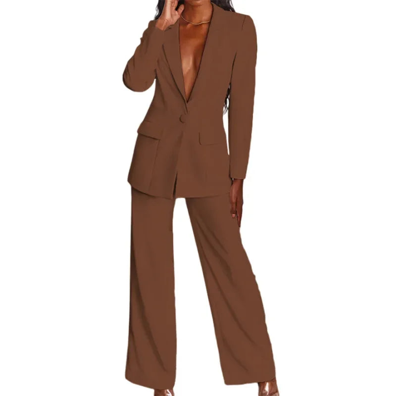 Elegant Long Sleeve Suit & Pants Set