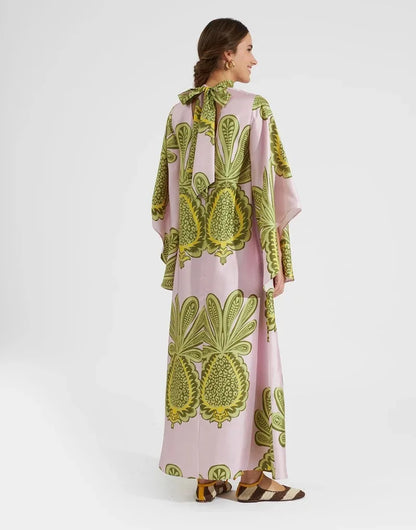 Vintage Muse Printed Maxi Dress