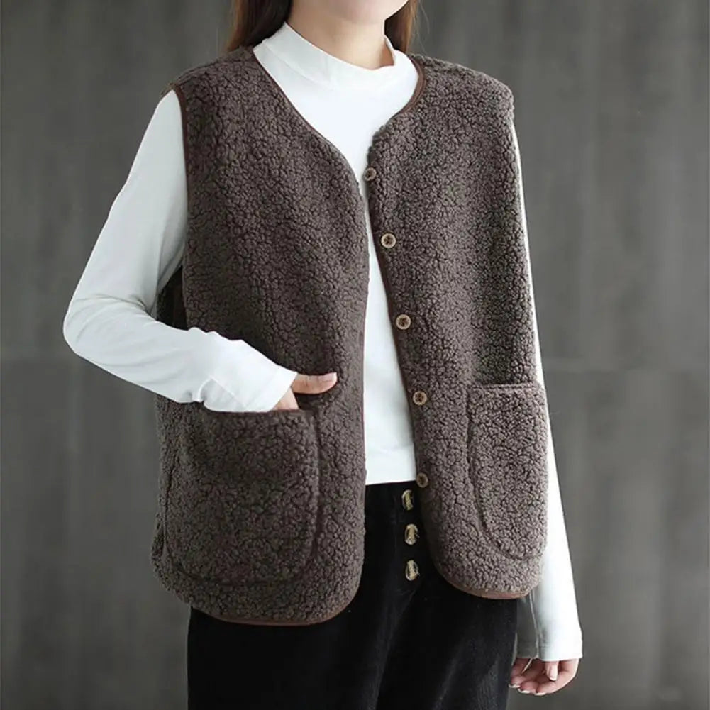 Autumn Winter V-Neck Vest Coat