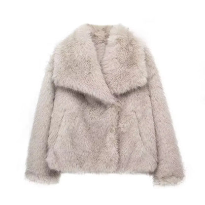 Fur Belle Turn-Down Collar Jacket