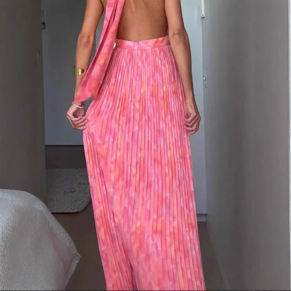 Elegant Deep V Backless Evening Dress