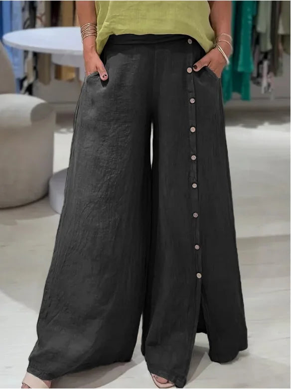 Breeze Flow Cotton Linen Wide Pants