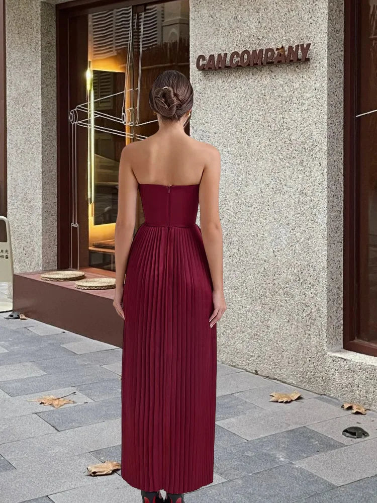 Glamour Curve Strapless Flare Dress