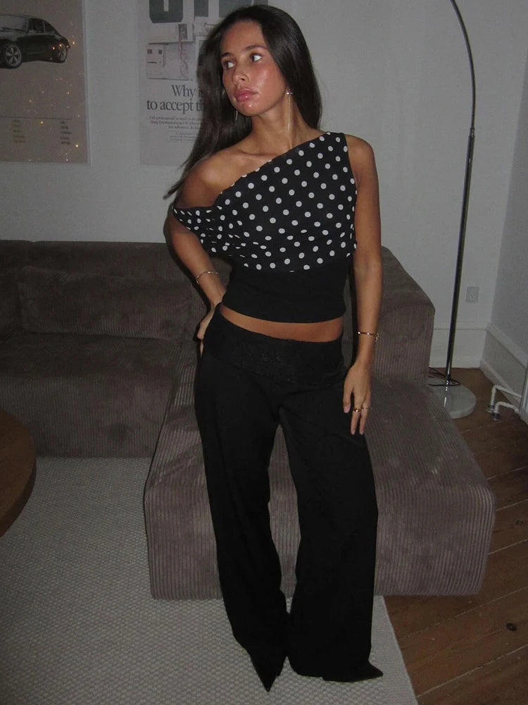 Backless Polka Dot Crop Top