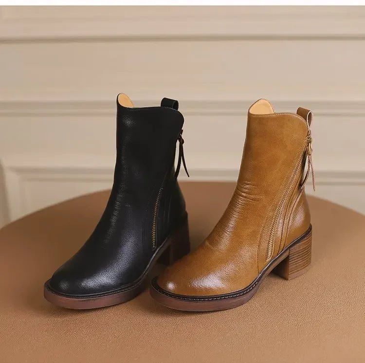 Trendy Mid Zipper Boots