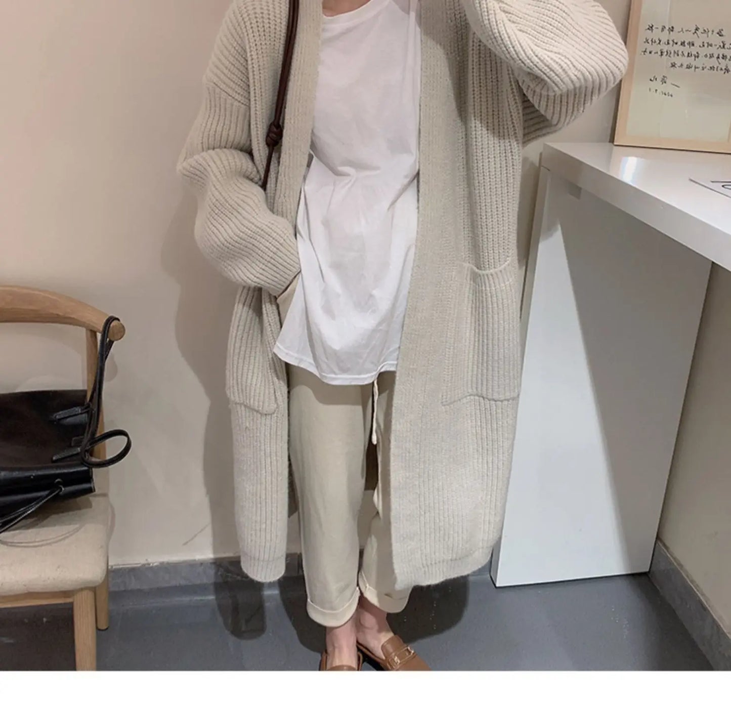 Plush Wave Maxi Knit Pocket Cardigan