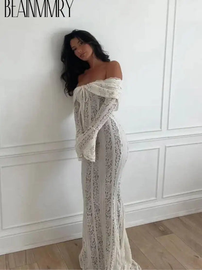 Lace Blossom Midi Dress