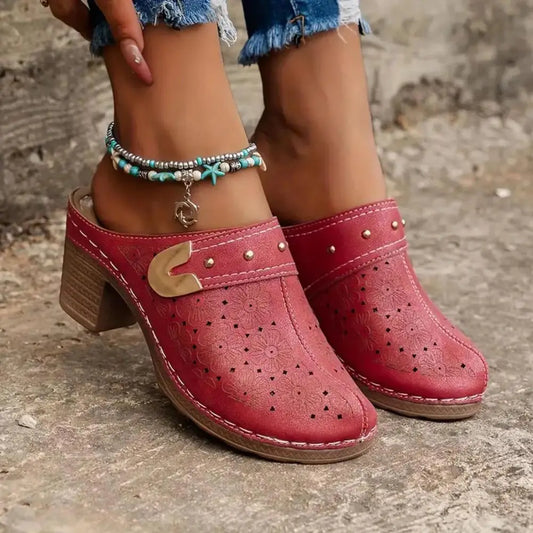 Retro Chic Women's Chunky Heel Sandals