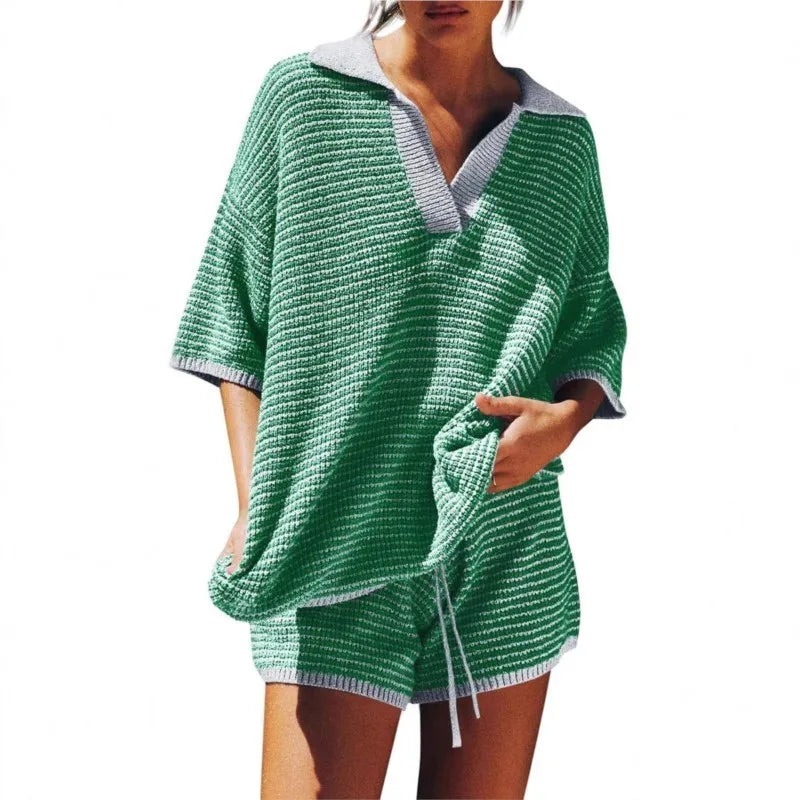Coastal Stripes Knit Lounge Set