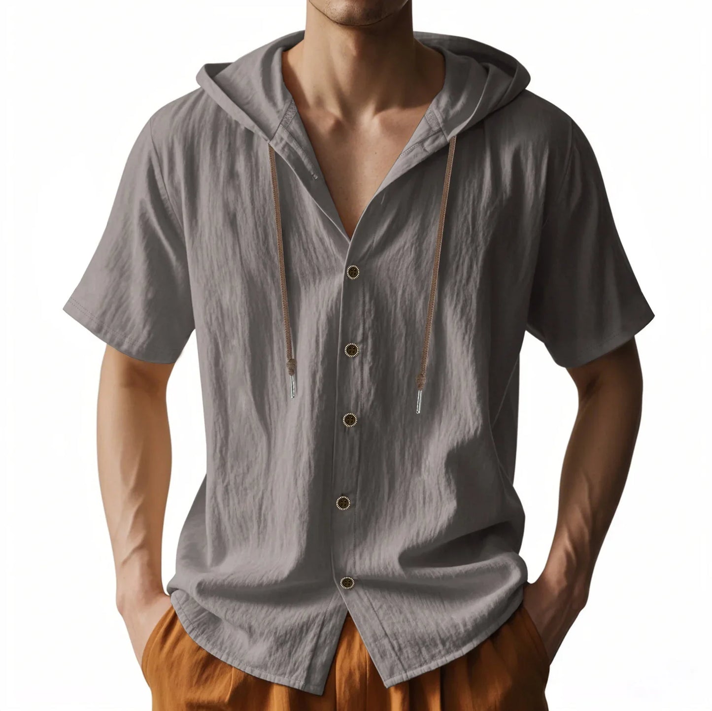 Lightweight Linen Hooded Summer Shirt