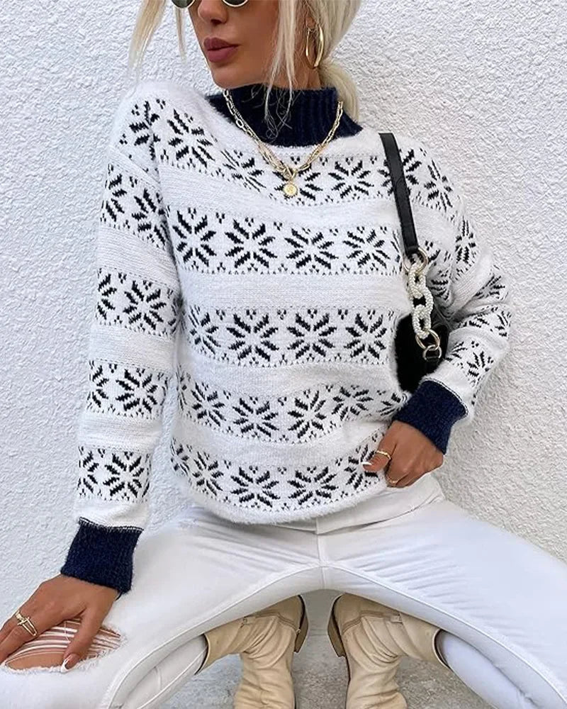 Cozy Half Turtleneck Snow Sweater