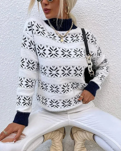 Cozy Half Turtleneck Snow Sweater