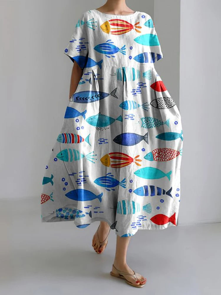 Sunny Vibes Printed Lounge Dress