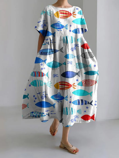 Sunny Vibes Printed Lounge Dress