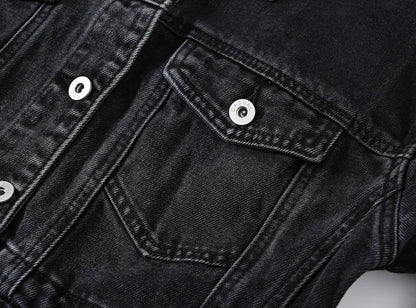 Moon Fade Button-Up Denim Coat