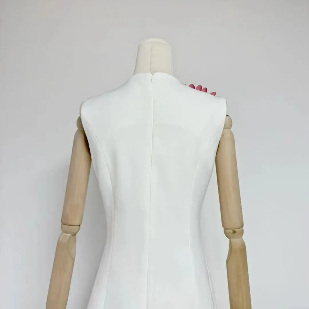 Floral Fusion 3D Print Dress