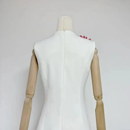 Floral Fusion 3D Print Dress