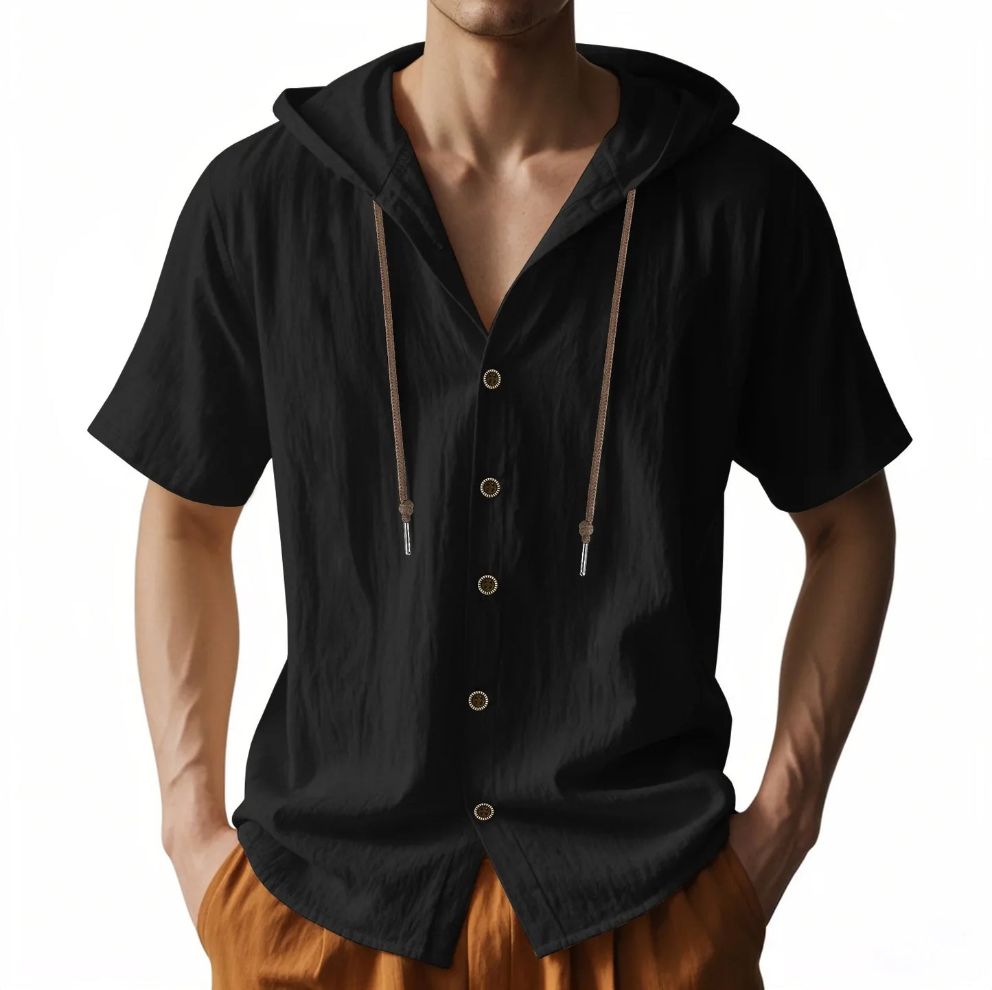 Lightweight Linen Hooded Summer Shirt