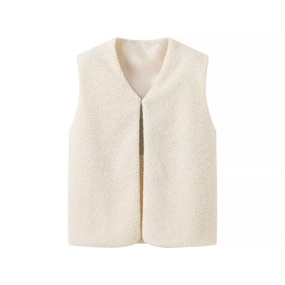 Embroidered Lamb Wool Winter Vest