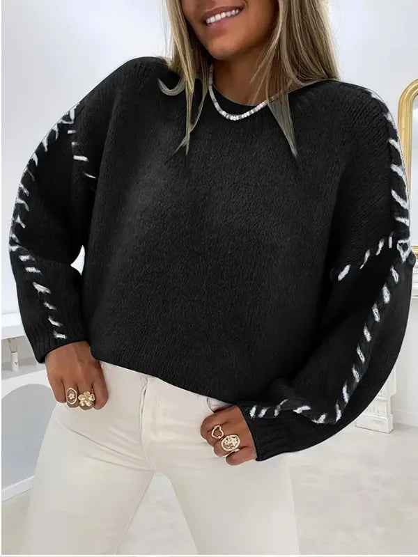 Vintage Elegance Casual Knit Sweater